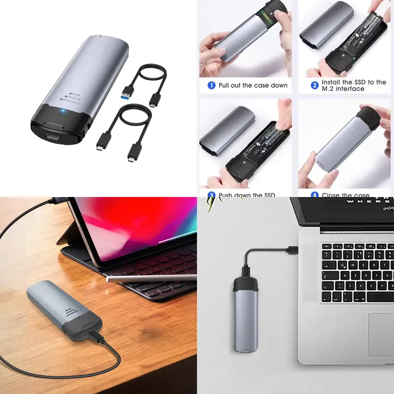 External Ssd - M2 NVMe SSD Behuizing 10Gbps Aluminium